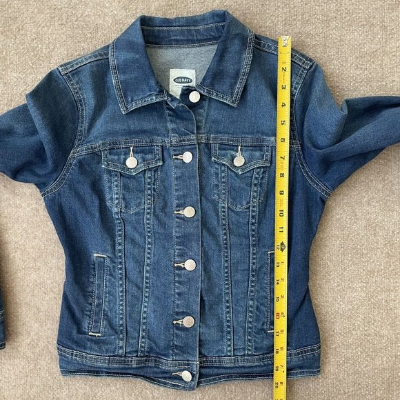 Old Navy Denim Jacket Womens XS Blue Jean Stretch Trucker Western Casual Short - Picture 7 of 9